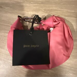 Palm Angels Coral Pink Satin Knot Mini Shoulder Bag